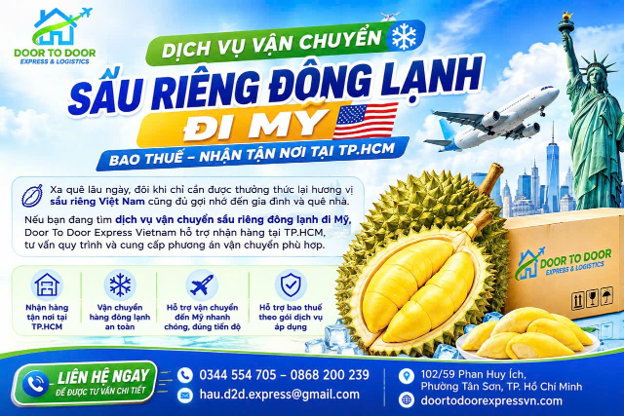 Gửi Sầu Riêng Đông Lạnh Đi Mỹ, Nhận Tận Nơi TP.HCM 🥭