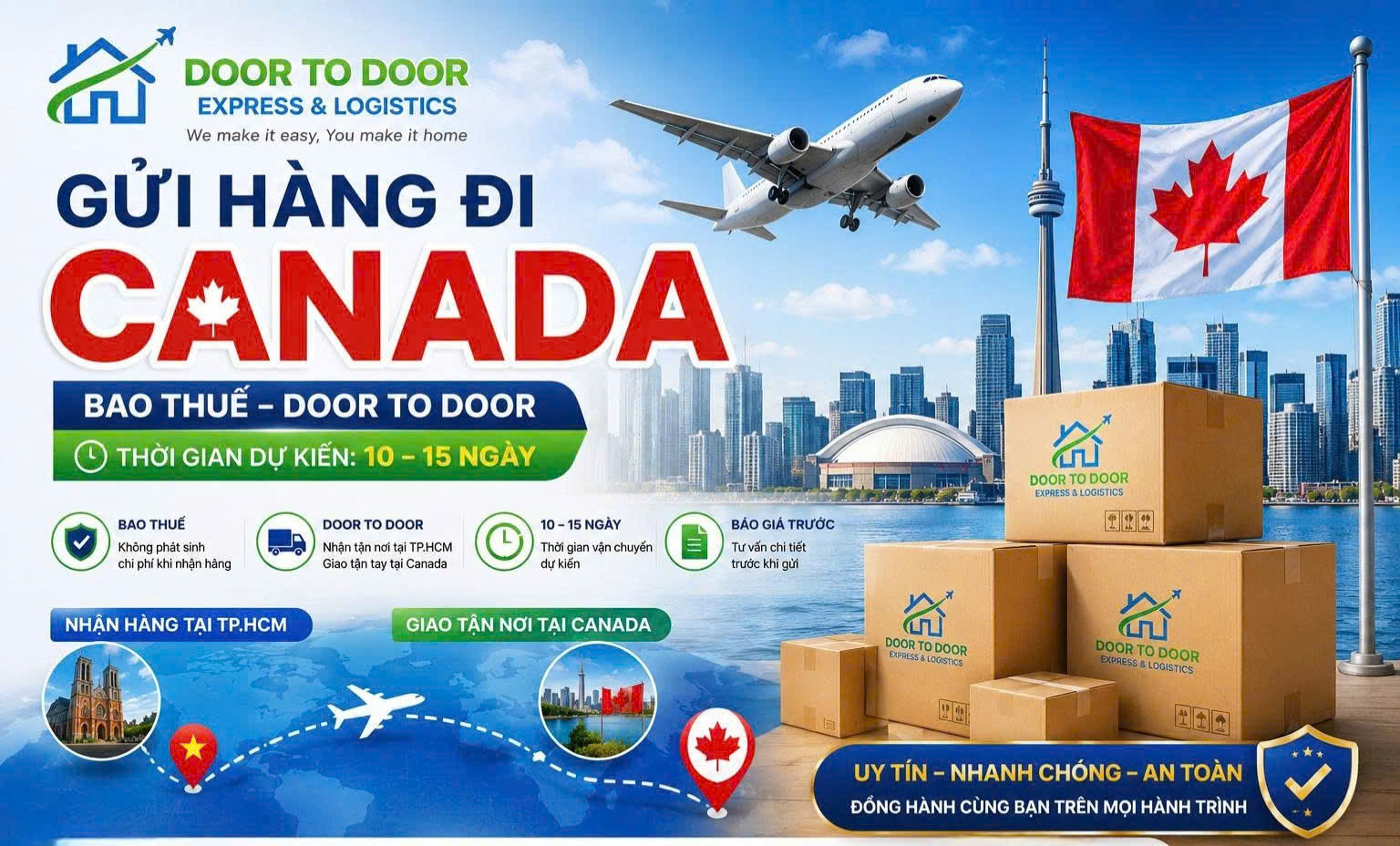 Gửi hàng đi Canada bao thuế tại TP.HCM