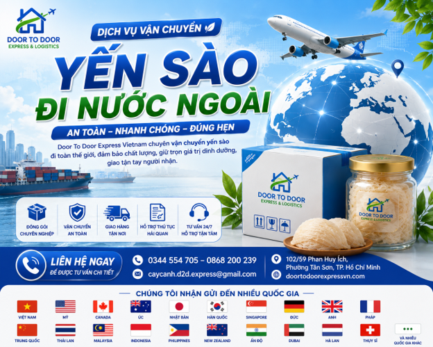 🪺 Gửi Yến Đi Nước Ngoài – Vận Chuyển An Toàn, Nhanh Chóng