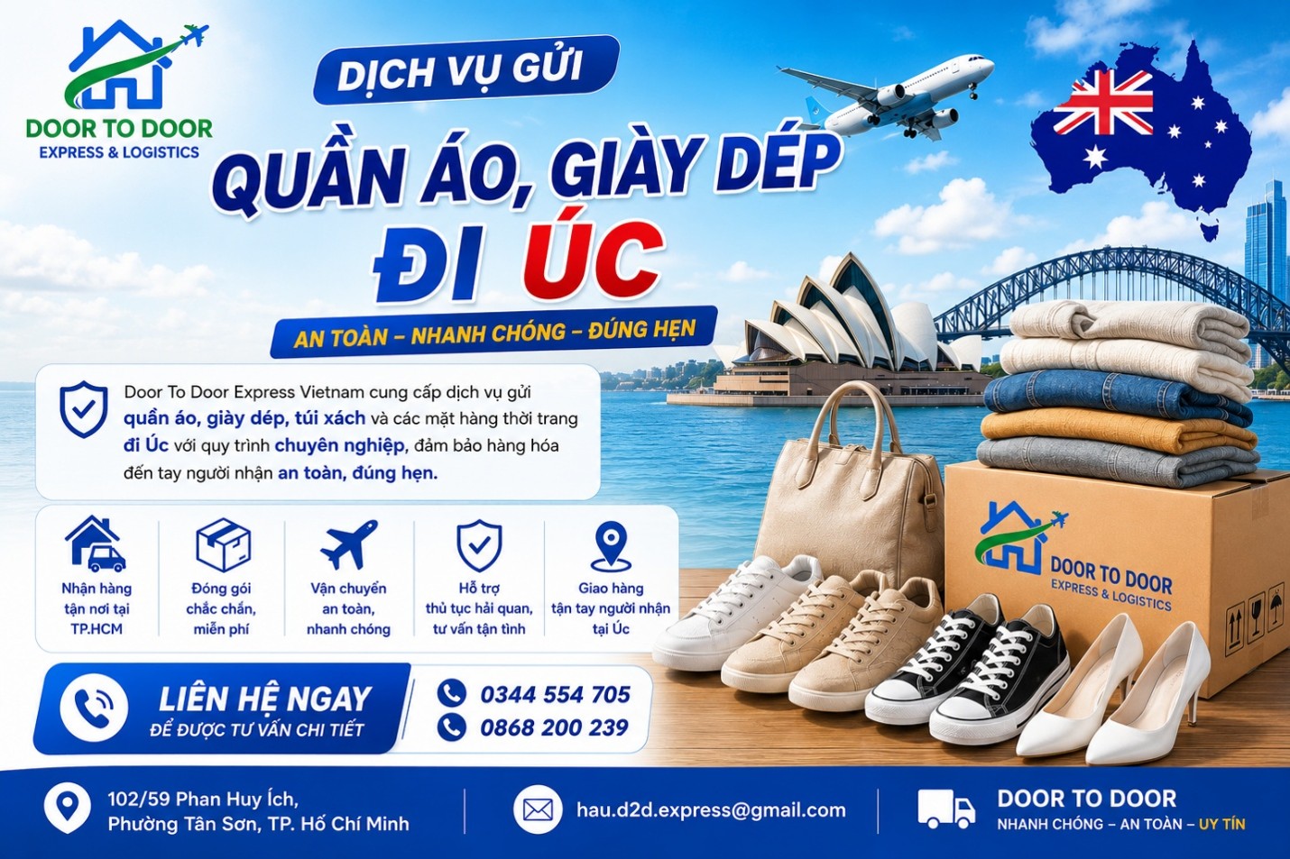 Gửi quần áo sang Úc có được không?