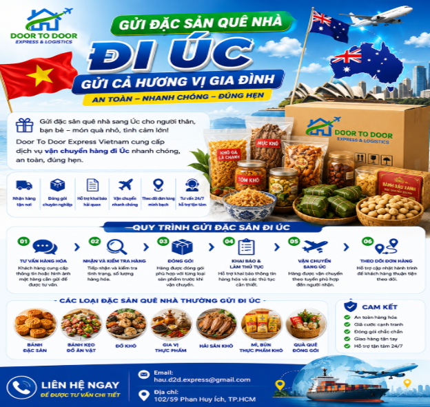 Gửi Đặc Sản Quê Nhà Sang Úc – Gửi Cả Hương Vị Việt Nam