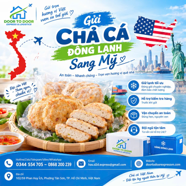Gửi Chả Cá Đông Lạnh Sang Mỹ An Toàn, Tiện Lợi