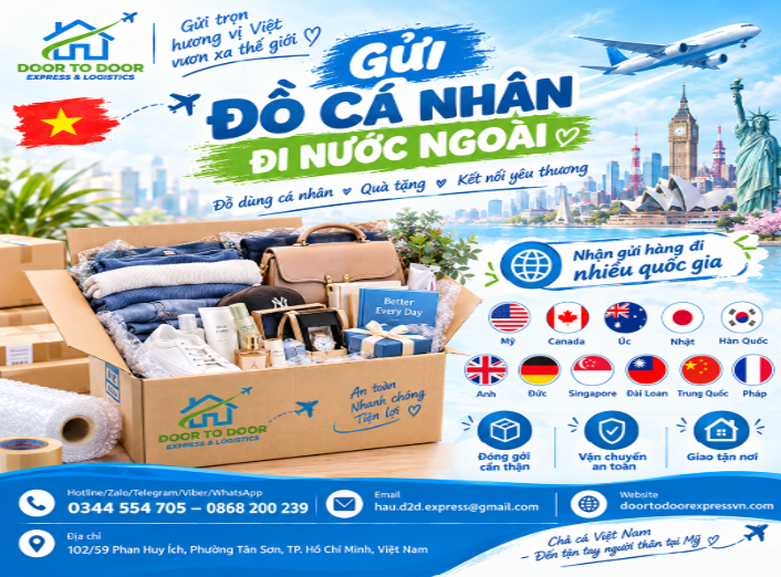 🐟 Gửi đồ cá nhân đi nước ngoài – Quần áo, mỹ phẩm